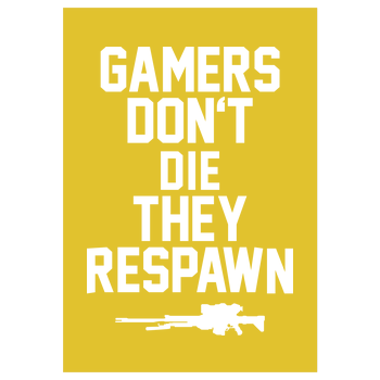 Gamers don't die Art Print yellow