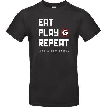 Geezy Geezy - Eat Play Repeat T-Shirt B&C EXACT 190 - Black