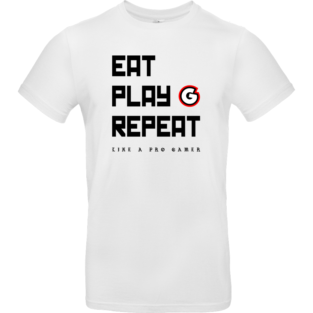 Geezy Geezy - Eat Play Repeat T-Shirt B&C EXACT 190 -  White