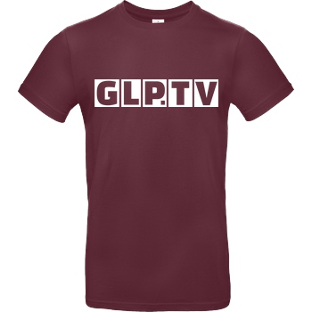 GermanLetsPlay GLP - GLP.TV white T-Shirt B&C EXACT 190 - Burgundy