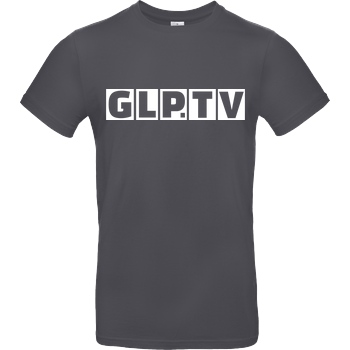 GermanLetsPlay GLP - GLP.TV white T-Shirt B&C EXACT 190 - Dark Grey