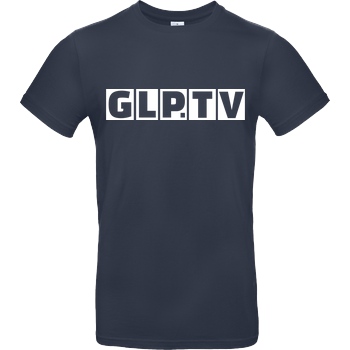 GermanLetsPlay GLP - GLP.TV white T-Shirt B&C EXACT 190 - Navy