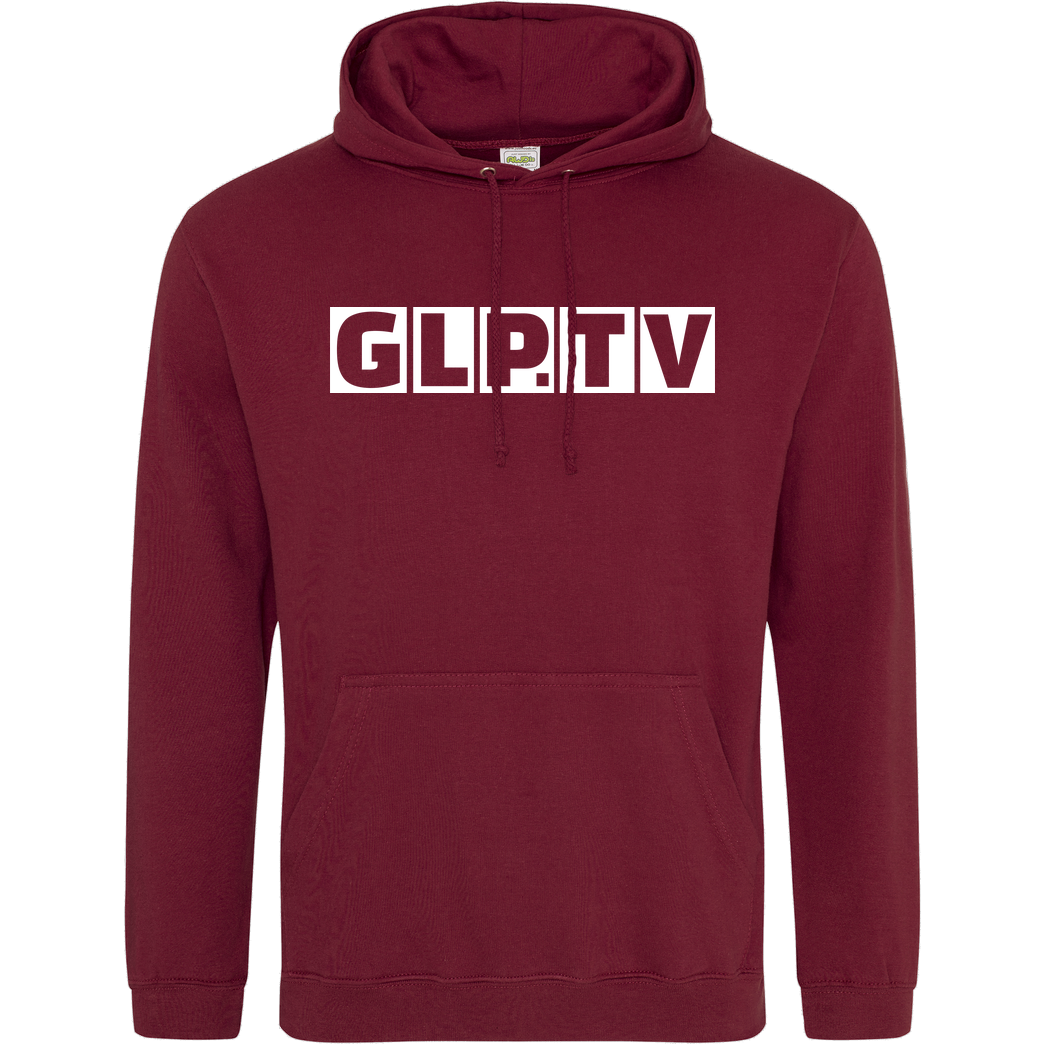 GermanLetsPlay GLP - GLP.TV white Sweatshirt JH Hoodie - Bordeaux