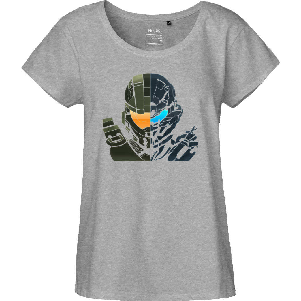 bjin94 H5 - Tribal T-Shirt Fairtrade Loose Fit Girlie - heather grey