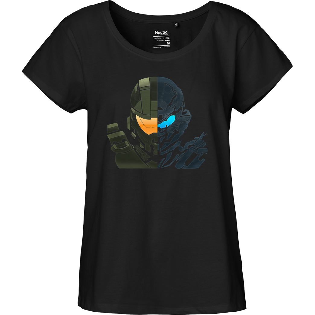 bjin94 H5 - Tribal T-Shirt Fairtrade Loose Fit Girlie - black