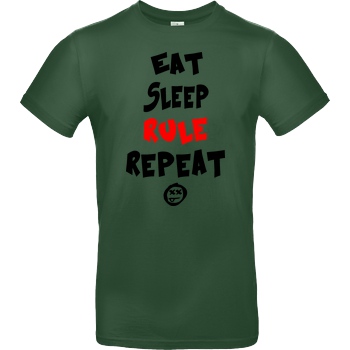 hallodri Hallodri - Eat Sleep Rule Repeat T-Shirt B&C EXACT 190 -  Bottle Green