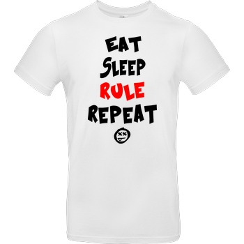 hallodri Hallodri - Eat Sleep Rule Repeat T-Shirt B&C EXACT 190 -  White