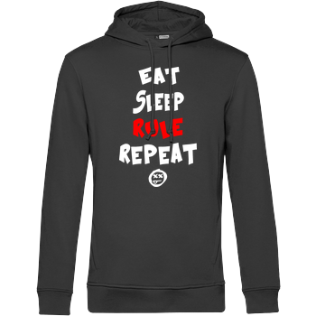 Hallodri - Eat Sleep Rule Repeat B&C HOODED INSPIRE - black