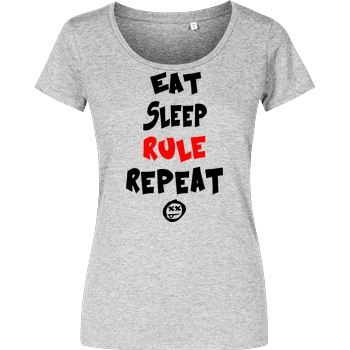 hallodri Hallodri - Eat Sleep Rule Repeat T-Shirt Girlshirt heather grey