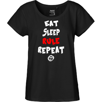 Hallodri - Eat Sleep Rule Repeat Fairtrade Loose Fit Girlie - black