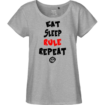 hallodri Hallodri - Eat Sleep Rule Repeat T-Shirt Fairtrade Loose Fit Girlie - heather grey
