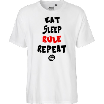 hallodri Hallodri - Eat Sleep Rule Repeat T-Shirt Fairtrade T-Shirt - white