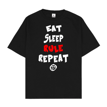 Hallodri - Eat Sleep Rule Repeat Oversize T-Shirt - Black