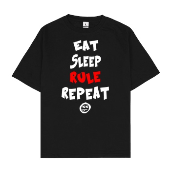 hallodri Hallodri - Eat Sleep Rule Repeat T-Shirt Oversize T-Shirt - Black