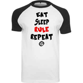 hallodri Hallodri - Eat Sleep Rule Repeat T-Shirt Raglan Tee white