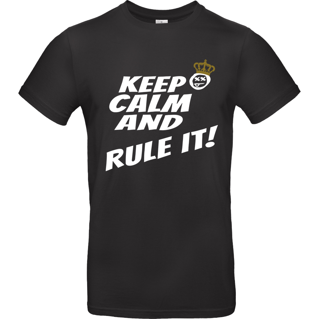 hallodri Hallodri - Keep Calm and Rule It! T-Shirt B&C EXACT 190 - Black