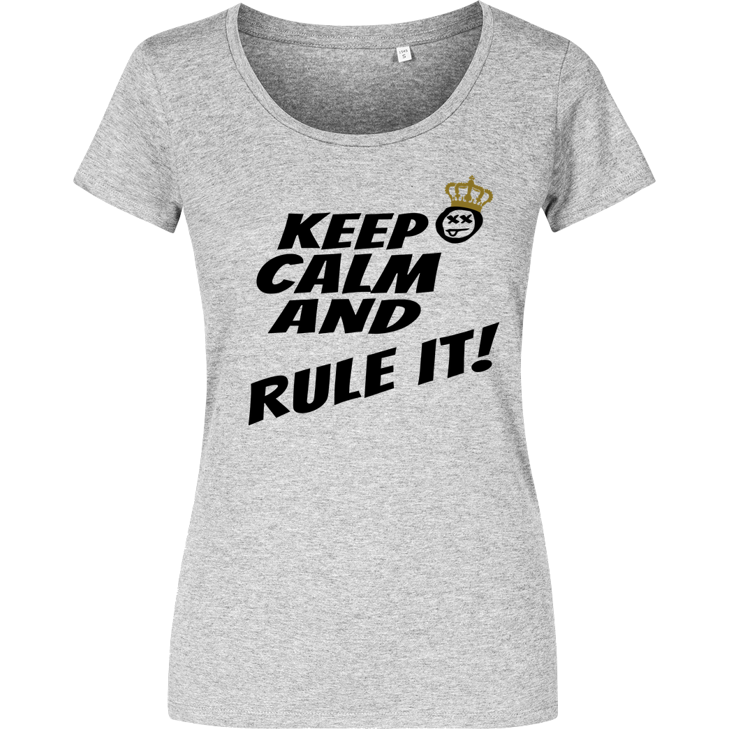 hallodri Hallodri - Keep Calm and Rule It! T-Shirt Girlshirt heather grey