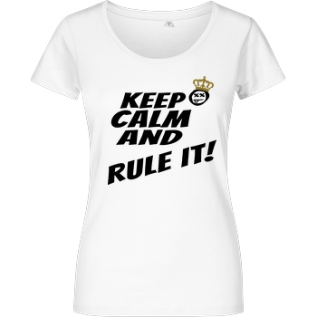 hallodri Hallodri - Keep Calm and Rule It! T-Shirt Girlshirt weiss