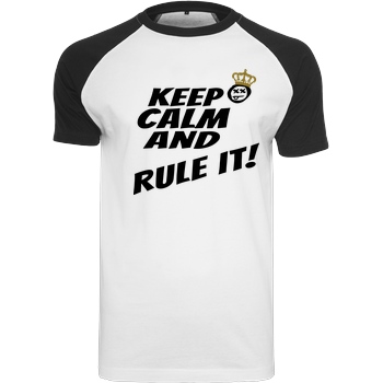 hallodri Hallodri - Keep Calm and Rule It! T-Shirt Raglan Tee white