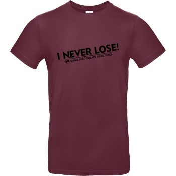 IamHaRa I Never Lose T-Shirt B&C EXACT 190 - Burgundy