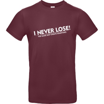 IamHaRa I Never Lose T-Shirt B&C EXACT 190 - Burgundy