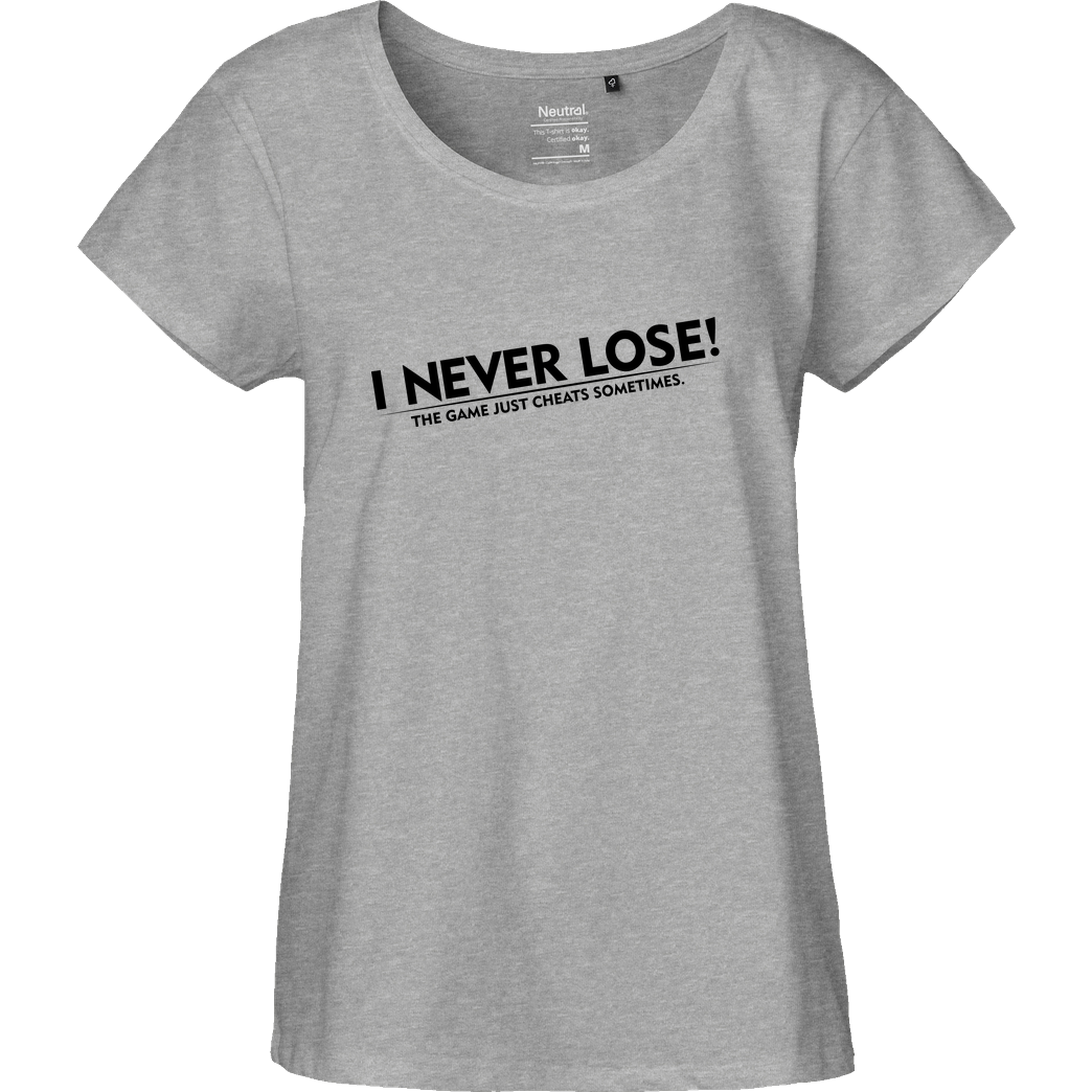 IamHaRa I Never Lose T-Shirt Fairtrade Loose Fit Girlie - heather grey