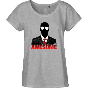 iHausparty iHausparty - Awesome T-Shirt Fairtrade Loose Fit Girlie - heather grey