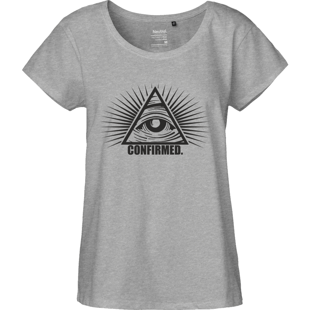 IamHaRa Illuminati Confirmed T-Shirt Fairtrade Loose Fit Girlie - heather grey