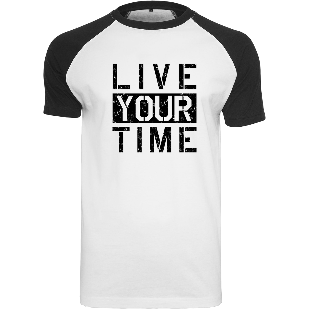 ImBlacKTimE ImBlacKTimE - Live your Time T-Shirt Raglan Tee white