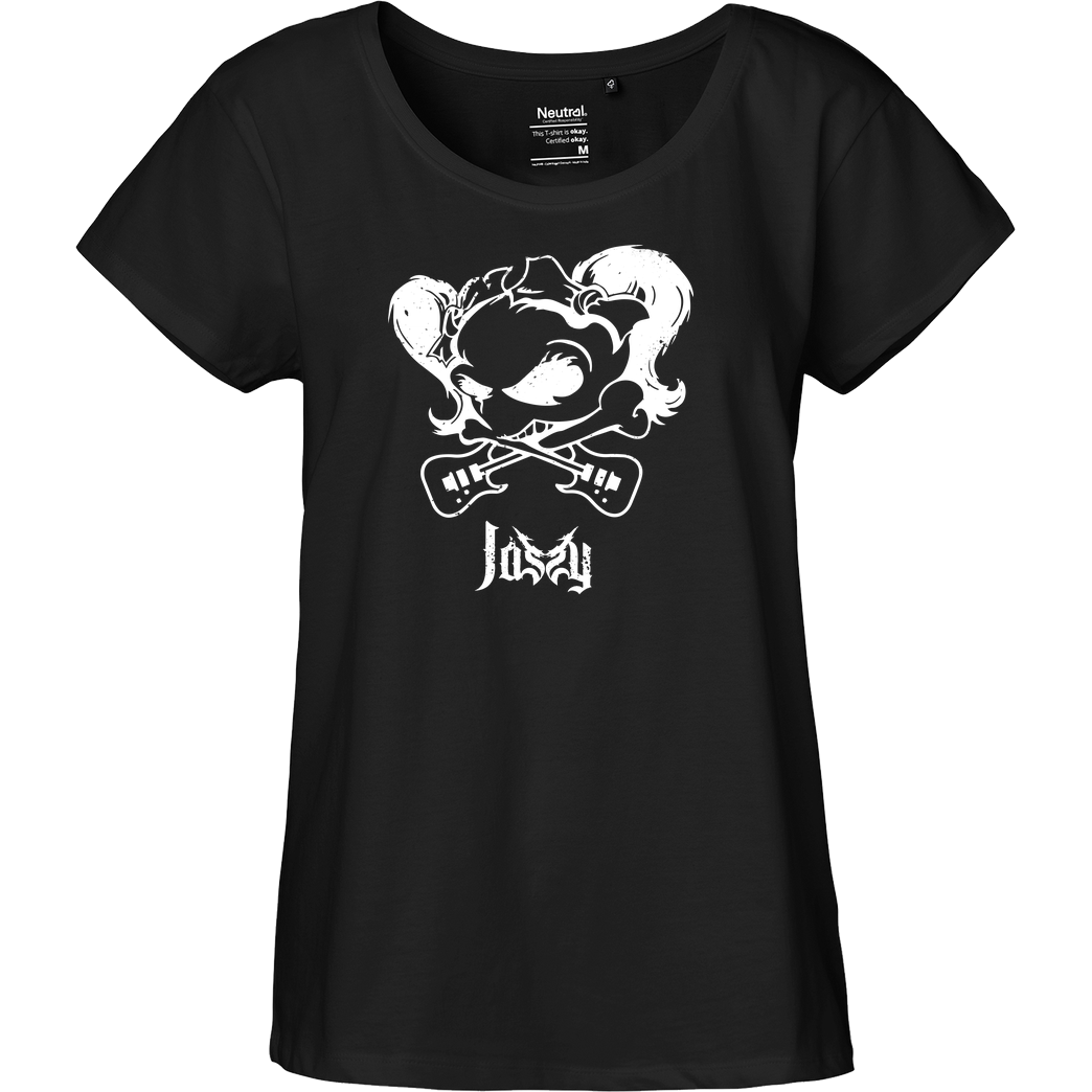 Mien Wayne Jassy J - Skull T-Shirt Fairtrade Loose Fit Girlie - black