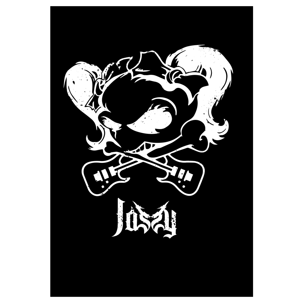 Mien Wayne Jassy J - Skull Druck Art Print black