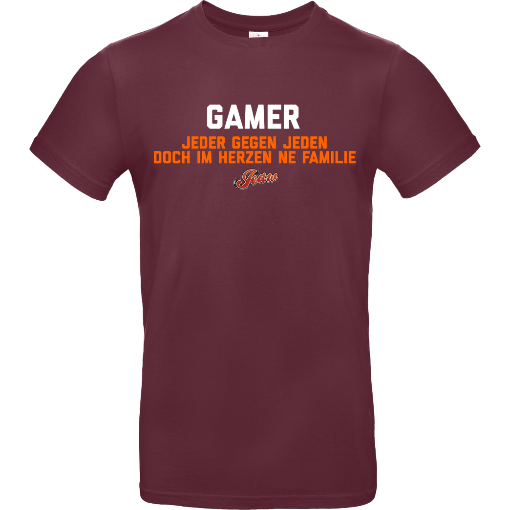 Jeaw Jeaw - Gamer T-Shirt B&C EXACT 190 - Burgundy