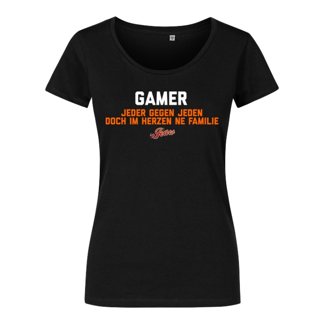 Jeaw - Jeaw - Gamer - T-Shirt - Girlshirt schwarz