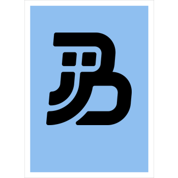 JJB - Plain Logo Art Print light blue