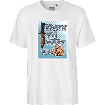 Jorgo Jorgo - Knife to meet you T-Shirt Fairtrade T-Shirt - white