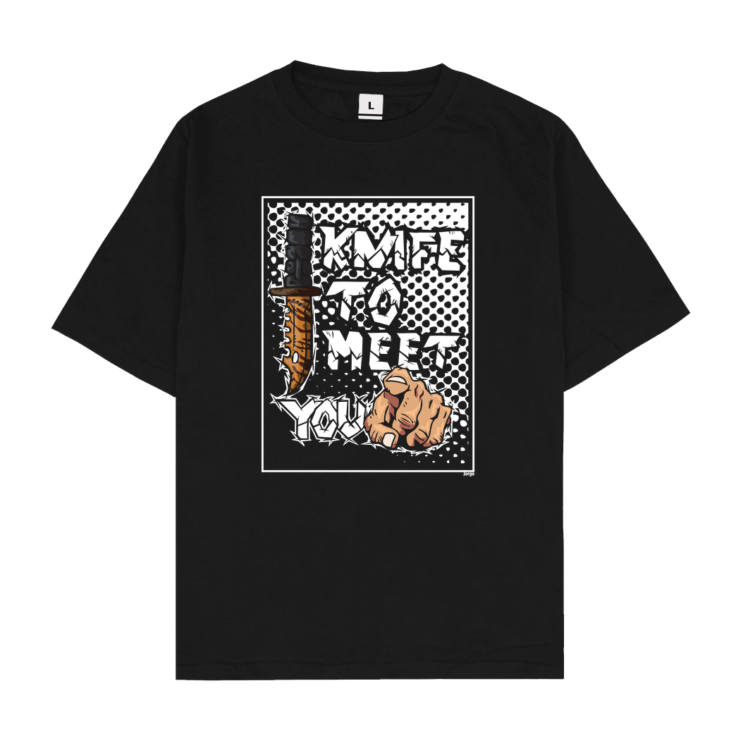 Jorgo Jorgo - Knife to meet you T-Shirt Oversize T-Shirt - Black