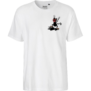 Kamberg TV Kamberg TV - Cartoon Cat Pocket T-Shirt Fairtrade T-Shirt - white
