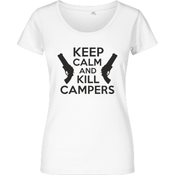 Keep Calm and Kill Campers Girlshirt weiss