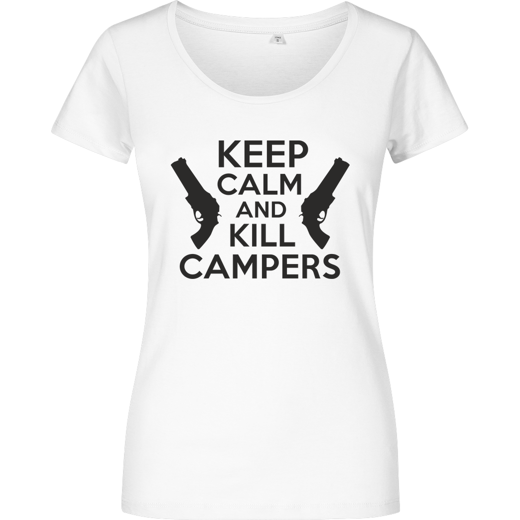 bjin94 Keep Calm and Kill Campers T-Shirt Girlshirt weiss