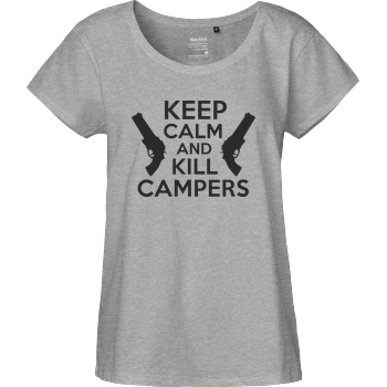 bjin94 Keep Calm and Kill Campers T-Shirt Fairtrade Loose Fit Girlie - heather grey