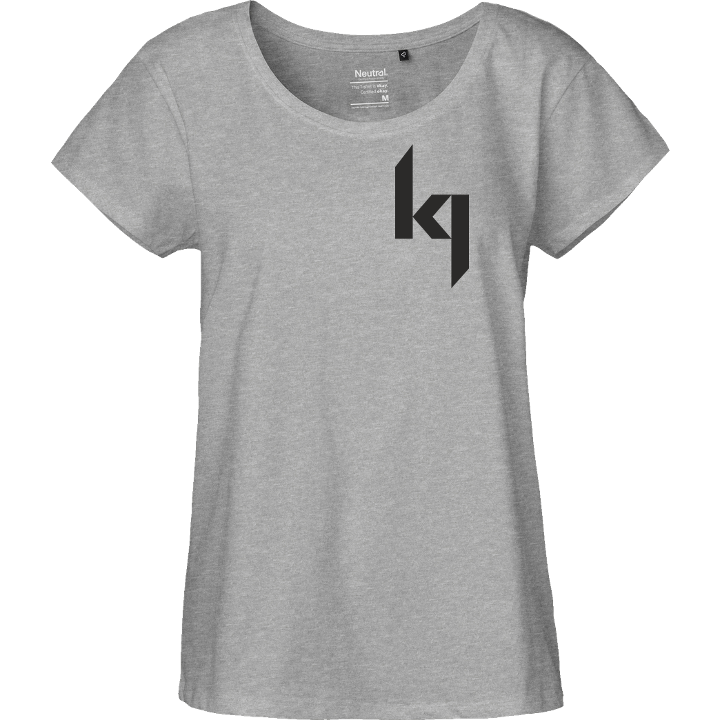 Kjunge Kjunge - Small Logo T-Shirt Fairtrade Loose Fit Girlie - heather grey