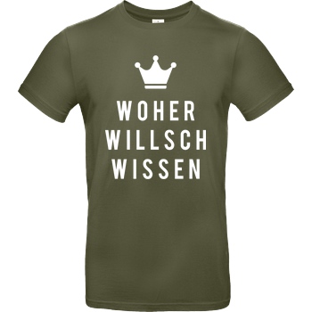 Krench Royale Krencho - Woher willsch wissen T-Shirt B&C EXACT 190 - Khaki