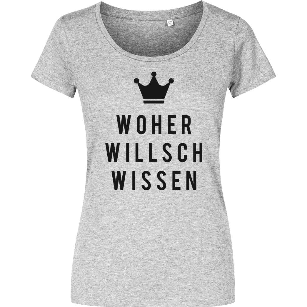 Krench Royale Krencho - Woher willsch wissen T-Shirt Girlshirt heather grey