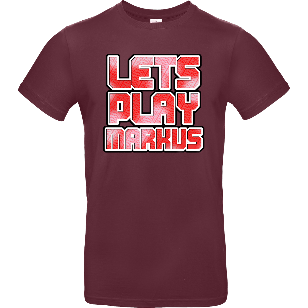 LETSPLAYmarkus LetsPlayMarkus - Logo T-Shirt B&C EXACT 190 - Burgundy