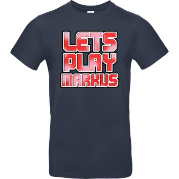 LETSPLAYmarkus LetsPlayMarkus - Logo T-Shirt B&C EXACT 190 - Navy
