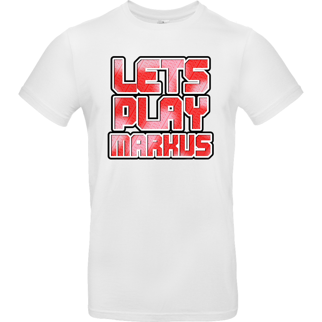 LETSPLAYmarkus LetsPlayMarkus - Logo T-Shirt B&C EXACT 190 -  White