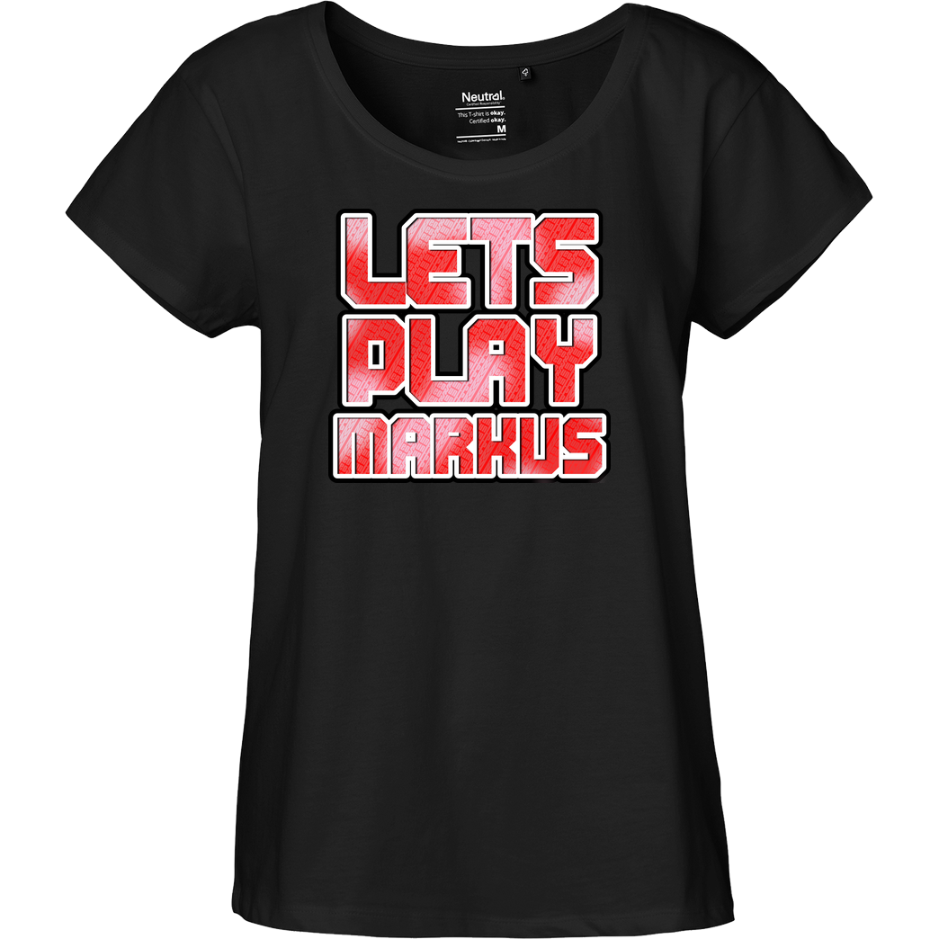 LETSPLAYmarkus LetsPlayMarkus - Logo T-Shirt Fairtrade Loose Fit Girlie - black