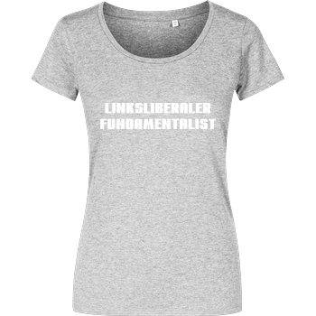 None Linksliberaler Fundamentalist T-Shirt Girlshirt heather grey