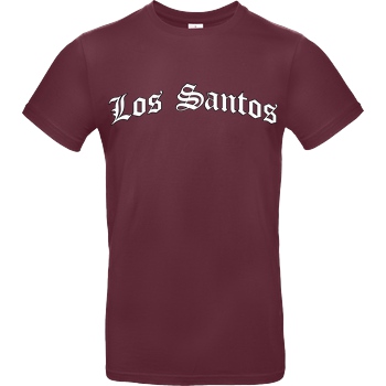 3dsupply Original Los Santos T-Shirt B&C EXACT 190 - Burgundy