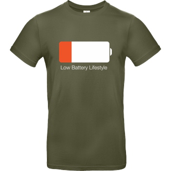 Geek Revolution Low Battery Lifestyle T-Shirt B&C EXACT 190 - Khaki